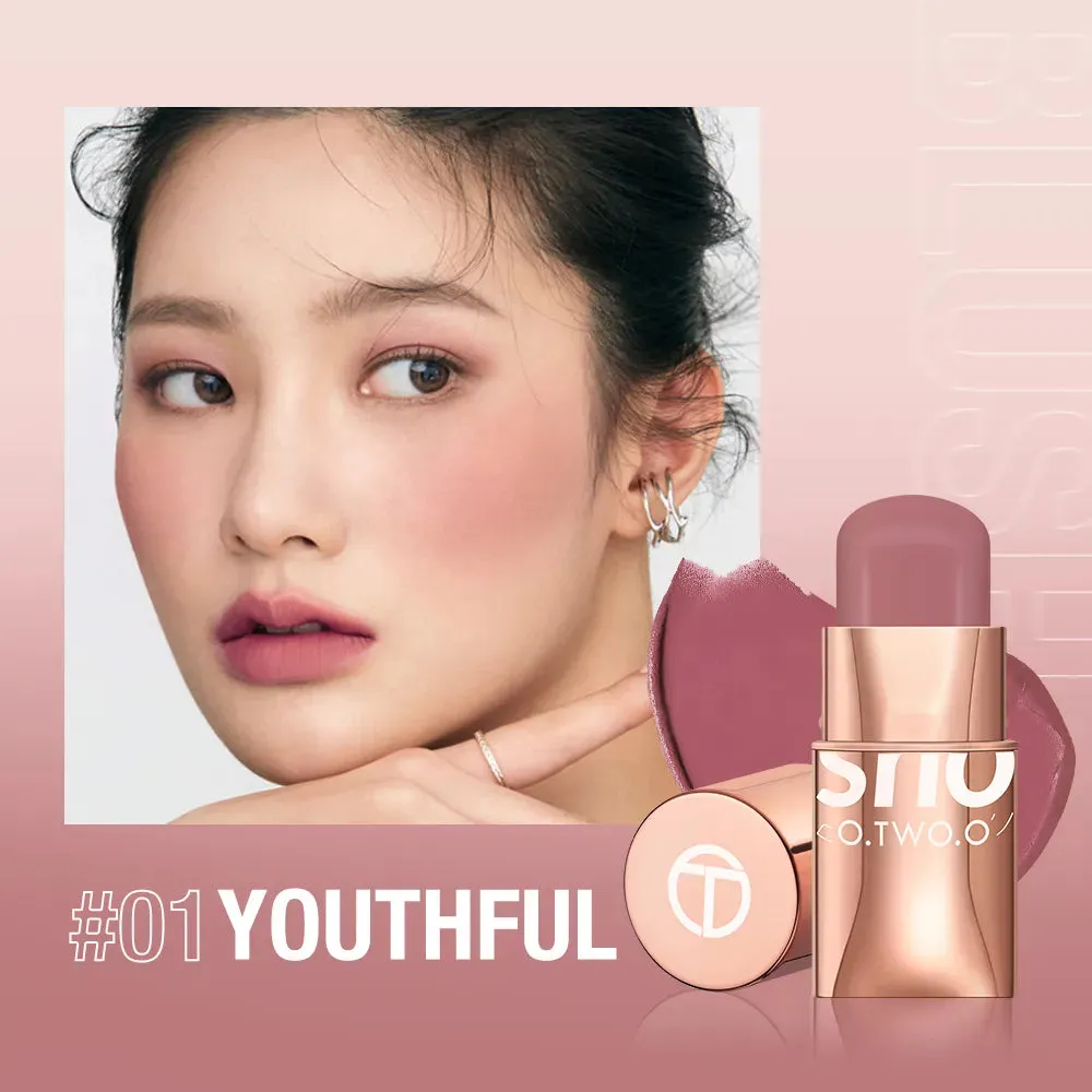 3-in-1 Lipstick Blush Stick Eyes Cheek and Lip Tint Buildable Waterproof Lightweight Multi Stick Face Makeup
