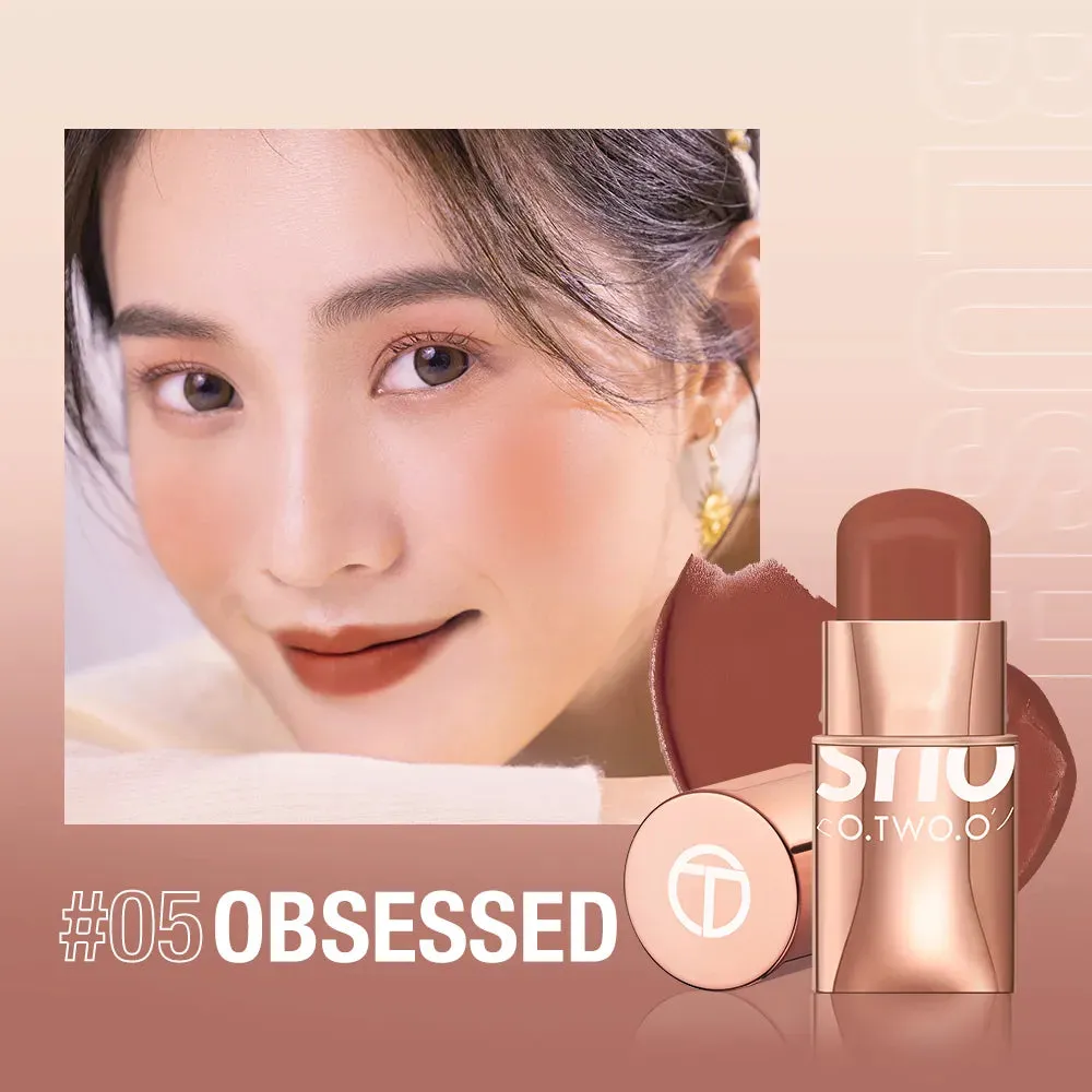 3-in-1 Lipstick Blush Stick Eyes Cheek and Lip Tint Buildable Waterproof Lightweight Multi Stick Face Makeup