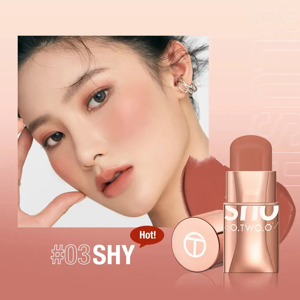 3-in-1 Lipstick Blush Stick Eyes Cheek and Lip Tint Buildable Waterproof Lightweight Multi Stick Face Makeup