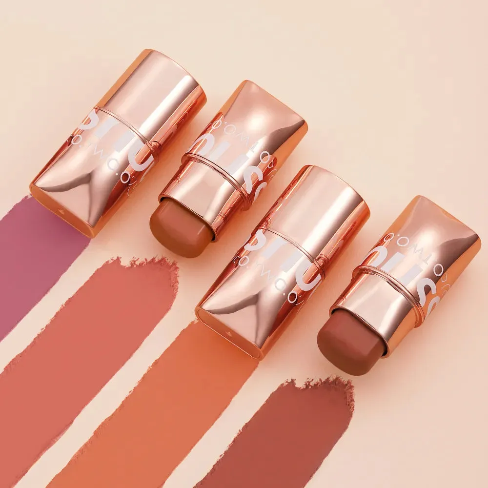 3-in-1 Lipstick Blush Stick Eyes Cheek and Lip Tint Buildable Waterproof Lightweight Multi Stick Face Makeup