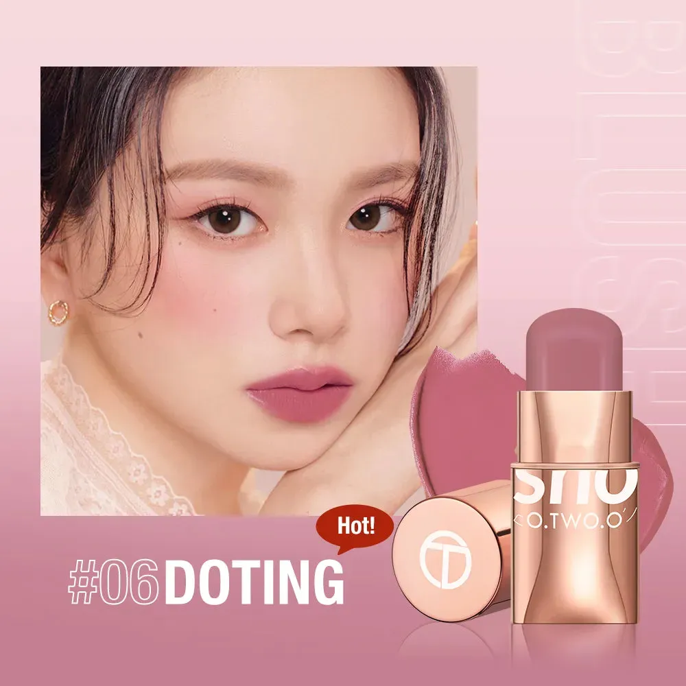 3-in-1 Lipstick Blush Stick Eyes Cheek and Lip Tint Buildable Waterproof Lightweight Multi Stick Face Makeup