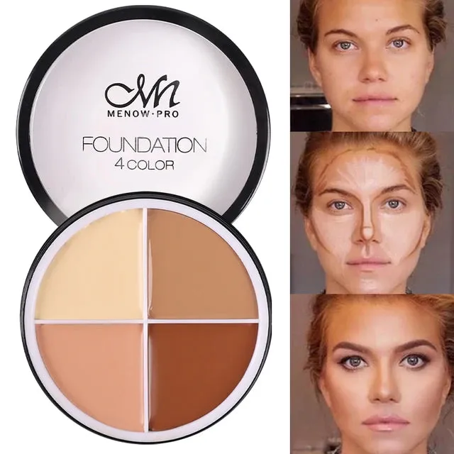 4 Colors Makeup Concealer Palette Waterproof Moisturizing Bronzer Make Up Face Foundation