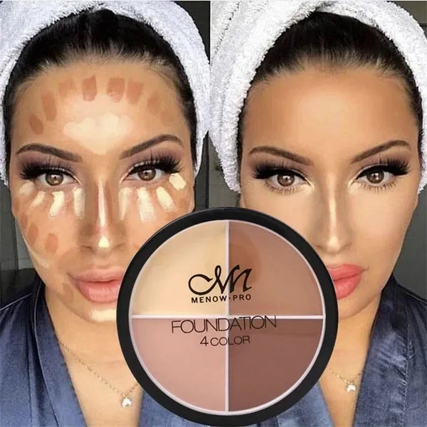 4 Colors Makeup Concealer Palette Waterproof Moisturizing Bronzer Make Up Face Foundation