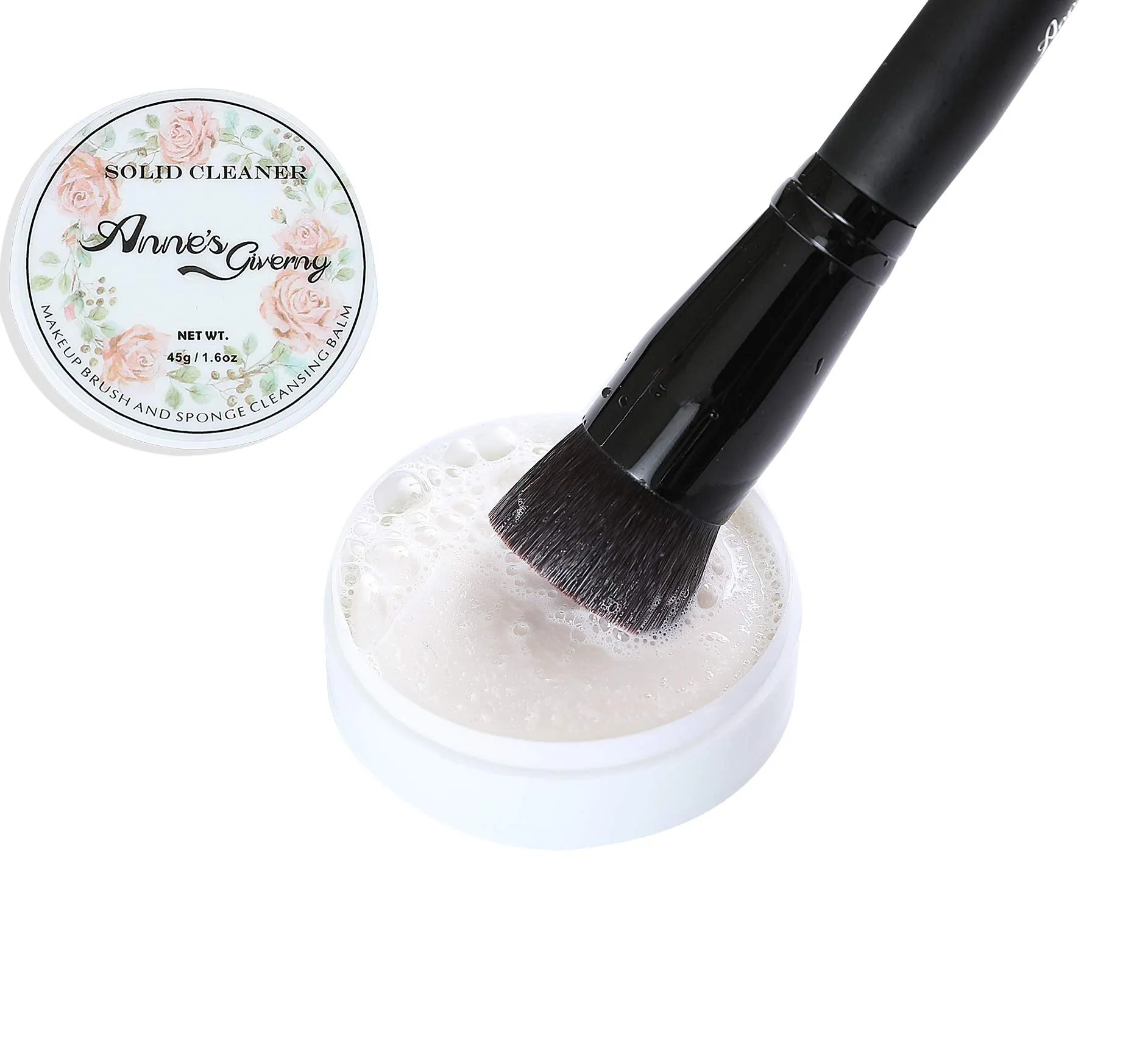Anne's Giverny Makeup Brush Solid Cleaner Soap Sponge Blender Cleanser Blending Cleaning Balm Cleaner for Make up Brushes