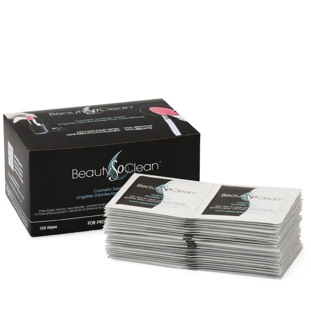 BeautySoClean Cosmetic Sanitizer Wipes (100 Wipes)