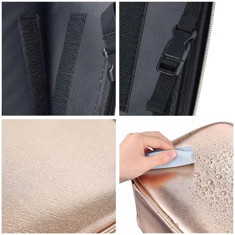 Byootique MassLux Golden Makeup Train Case Portable Cosmetic Bag Travel