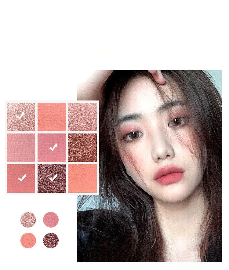 Charming 9-Color Matte and Shimmer Eyeshadow Palette