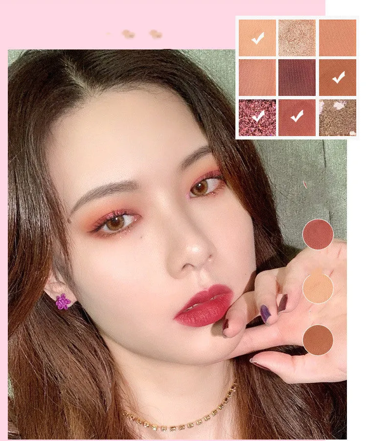 Charming 9-Color Matte and Shimmer Eyeshadow Palette