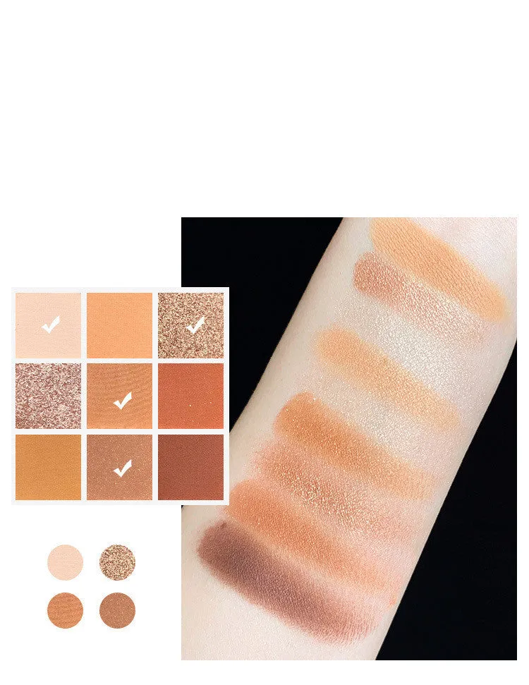 Charming 9-Color Matte and Shimmer Eyeshadow Palette
