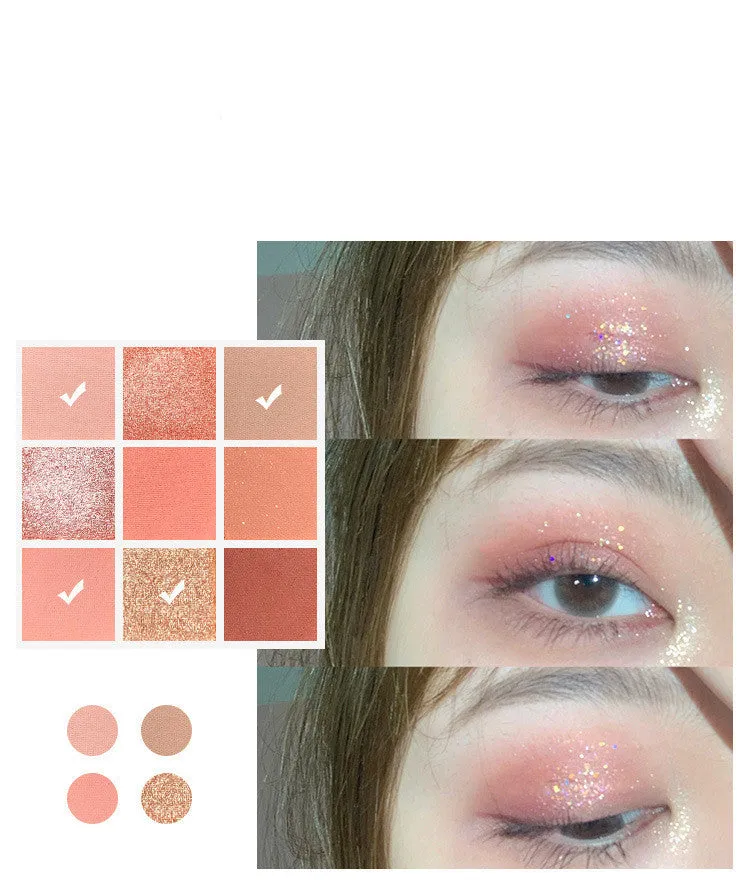 Charming 9-Color Matte and Shimmer Eyeshadow Palette