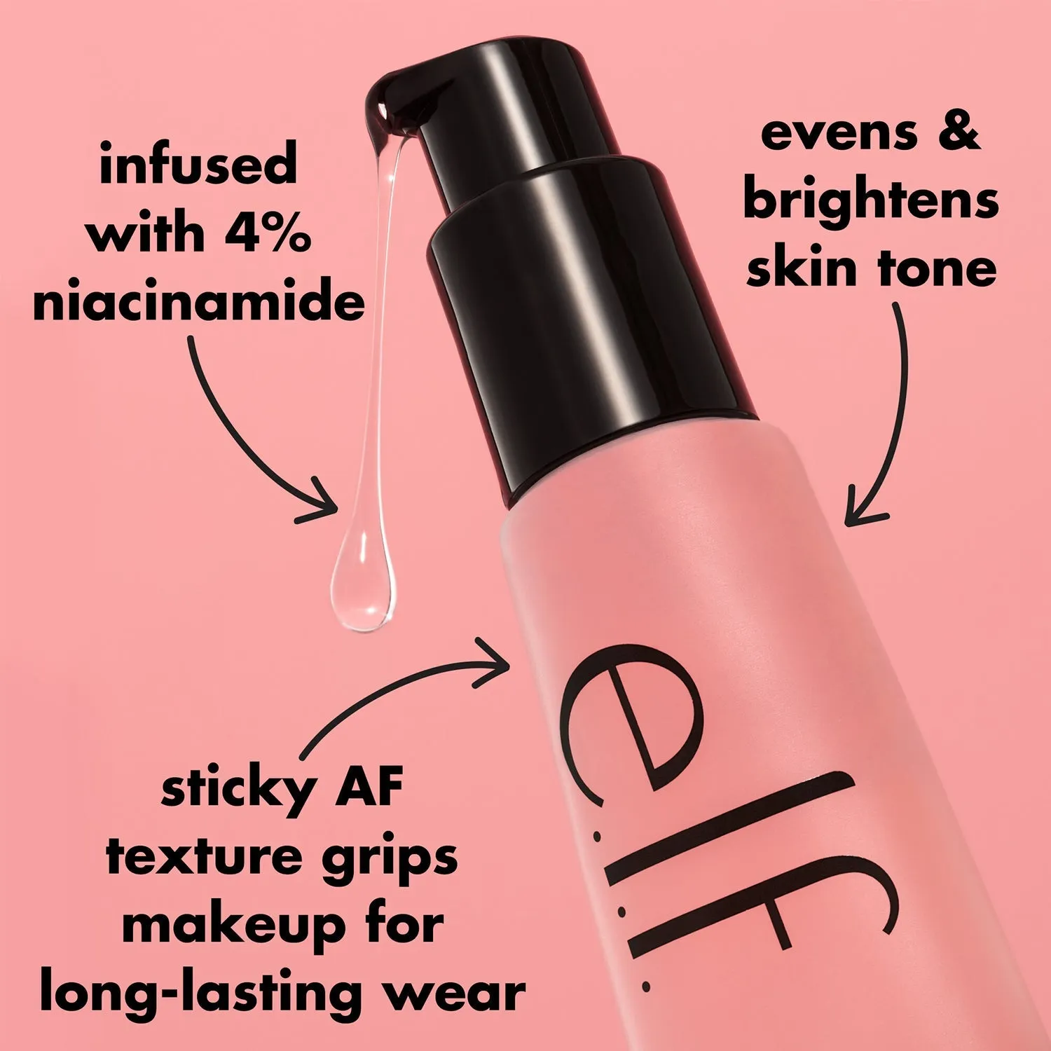 Elf Power Grip Primer Pink With Niacinamide 0.81oz/ 24ml