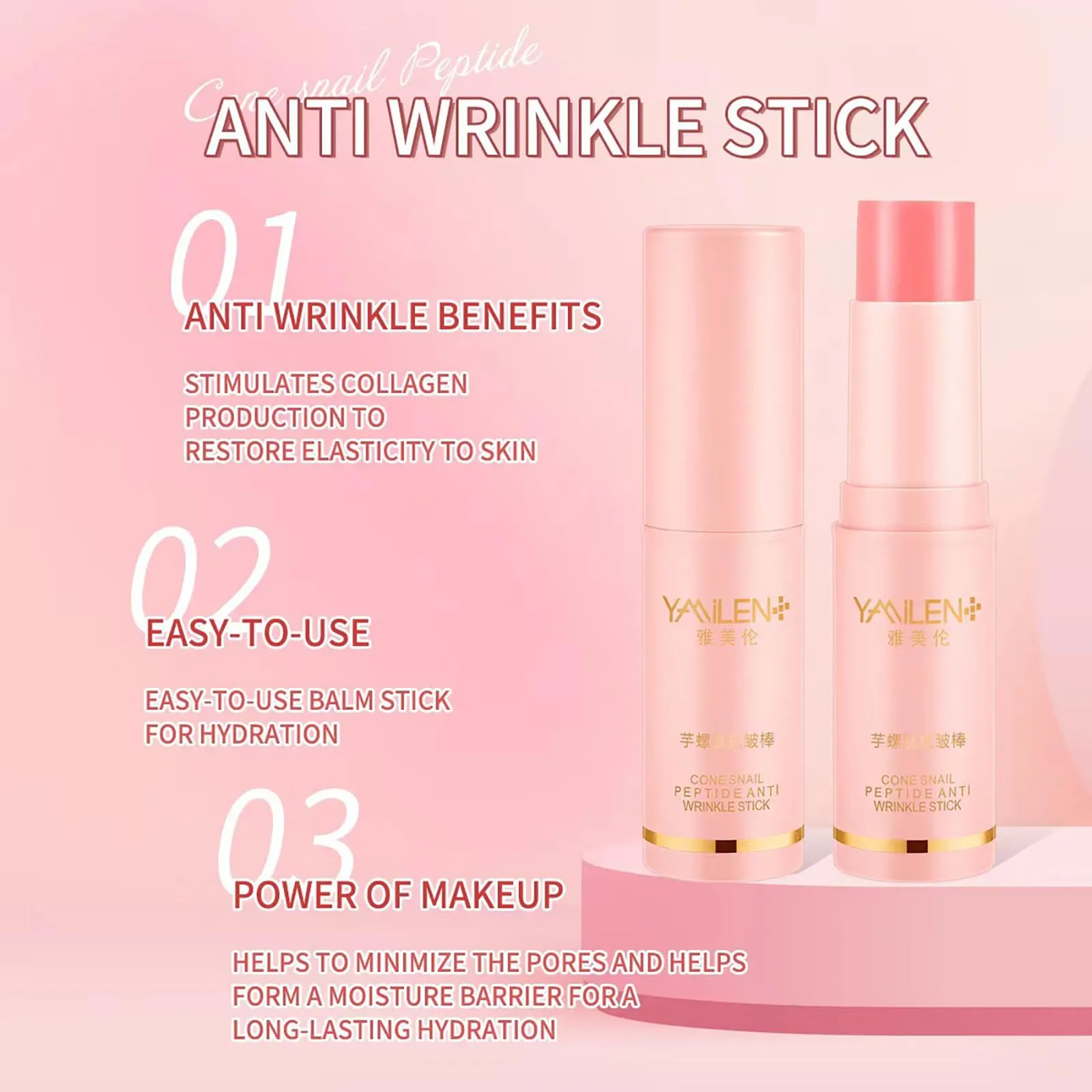 Elveur Collagen Renewal Balm, 3PCS Moisturize Glow Multi Balm, Wrinkle Bounce Multi Balm Stick - Moisturizing Anti Aging Eye/Neck/Lip Balm, Facial Collagen Boost for Women Dry Skin Repair