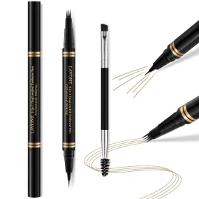 Eyebrow Pen,2-in-1 Waterproof Eyebrow Pencil with 4 Tip Microblading Brow Pen and Ultra-Precise Brow Pencil,with Dual-ended Eyebrow Brush,Eyebrow Makeup for Natural Looking-Blonde