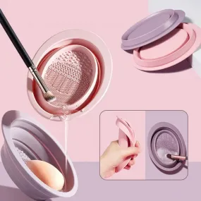 Foldable Silicone Makeup Brush Cleaner Bowl