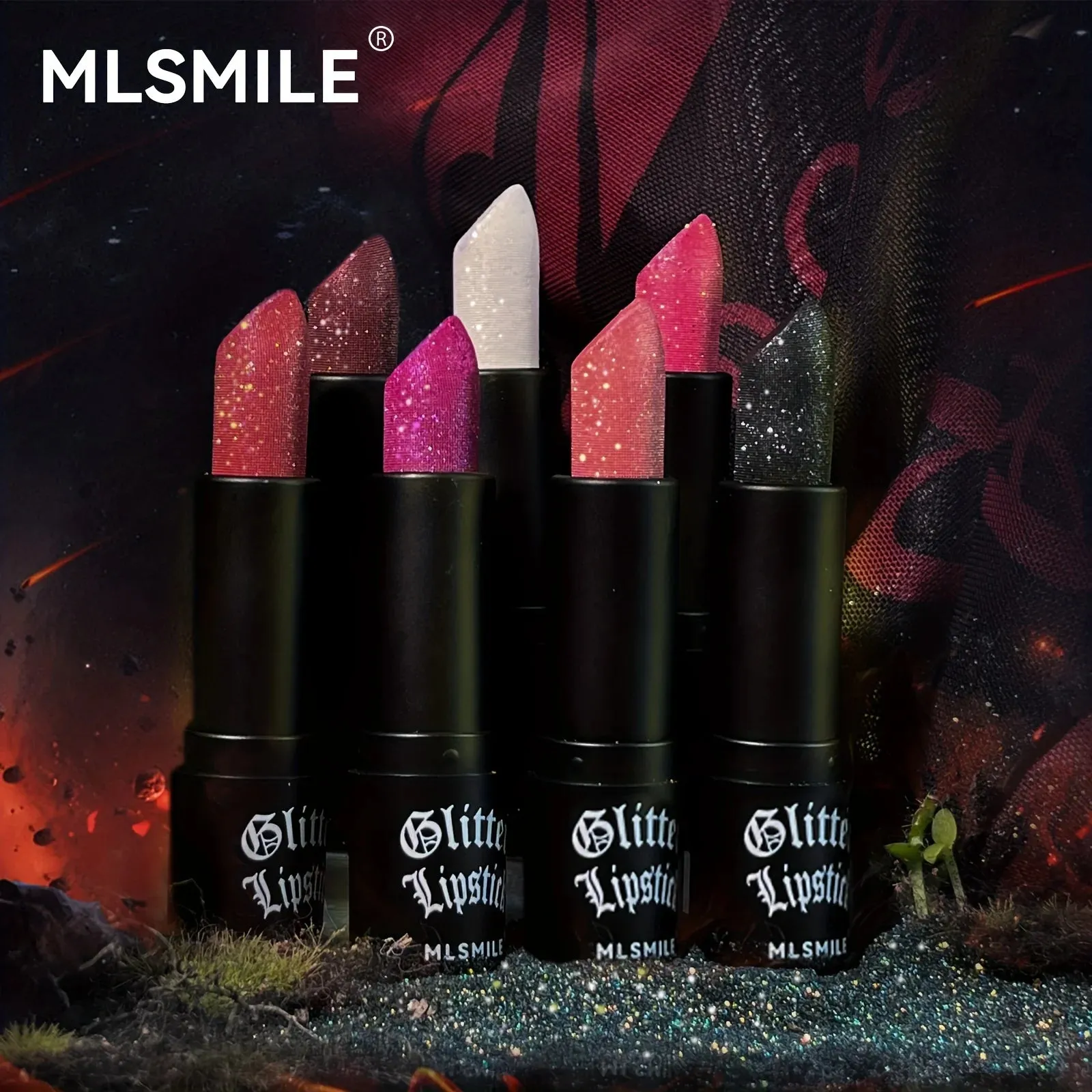 Hydrating Sparkling Glitter Lipstick Nonstick Shine Highly Pigmented Formula Gives Metallic Finish Lip Makeup