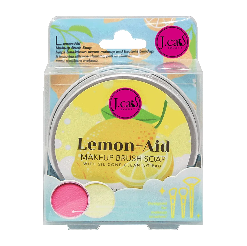 Lemon-Aid Makeup Brush Soap with Silicone Cleaning Pad