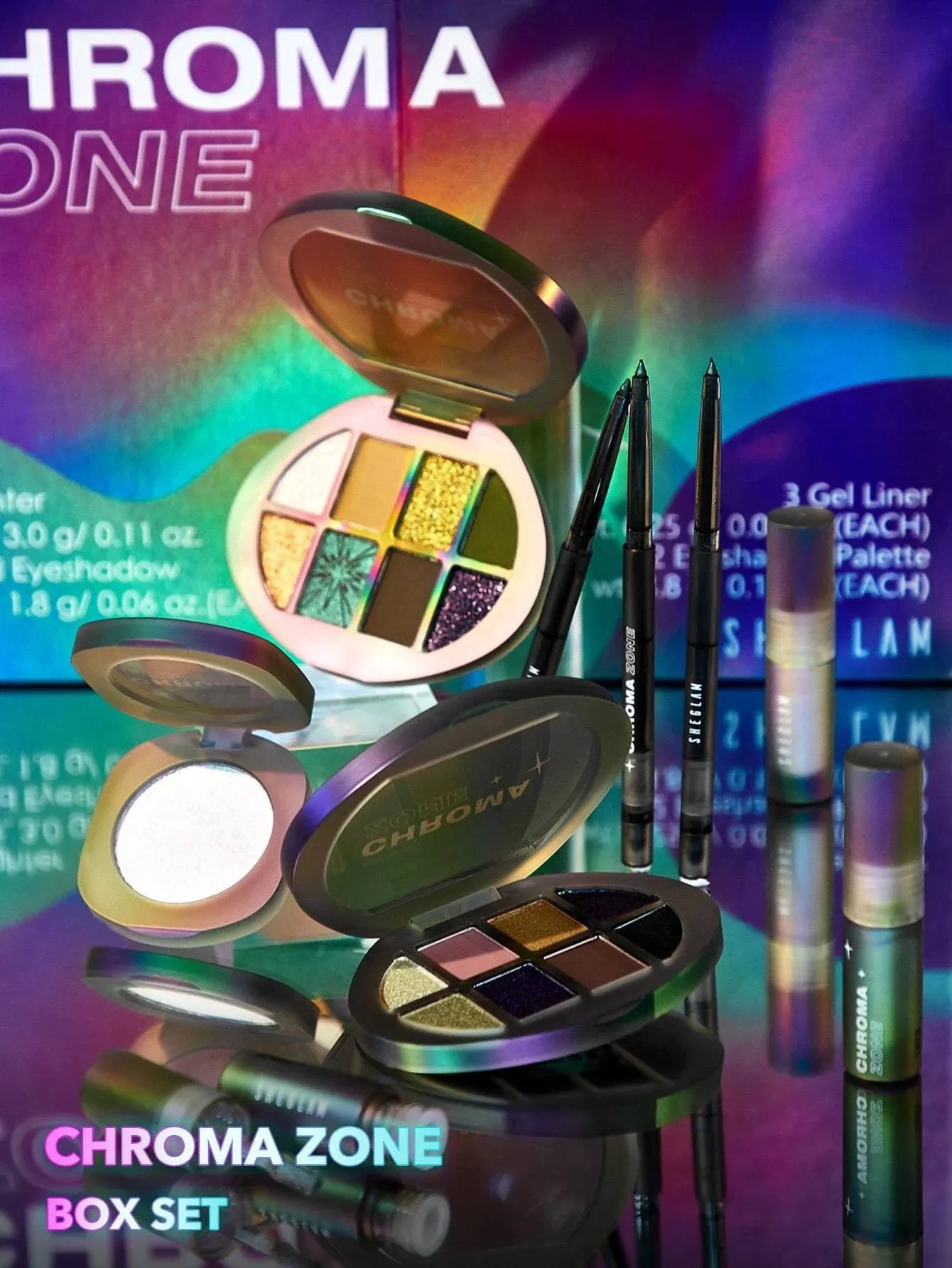 Liquid eye shadow Sheglam Chroma Zone Multichrome - Opal Essence, white-pink