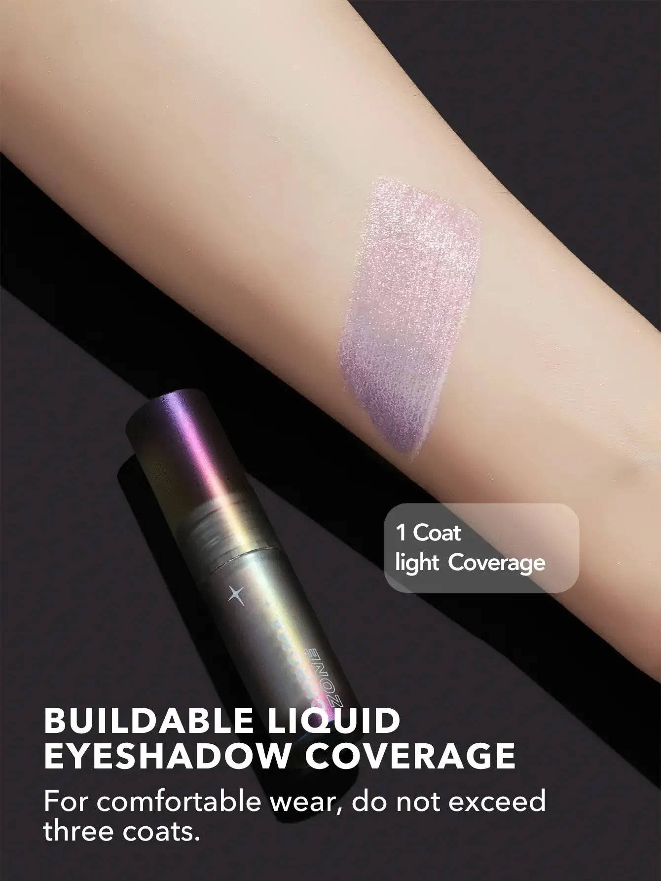 Liquid eye shadow Sheglam Chroma Zone Multichrome - Opal Essence, white-pink