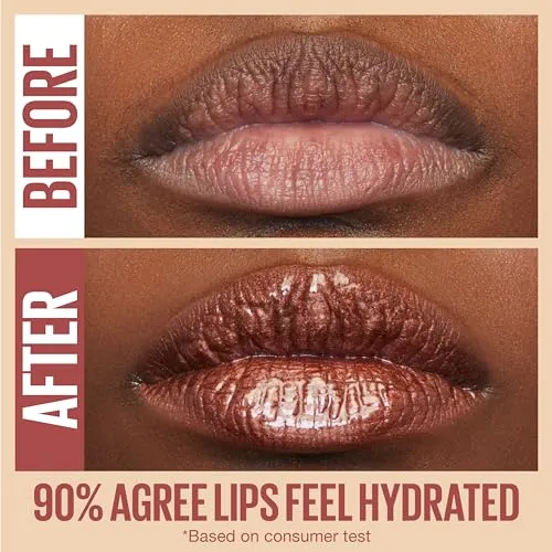 Maybelline New York Lifter Gloss, Hydrating Lip Gloss, High Shine for Fuller Looking Lips, Reef, Peachy Neutral, 5.4 ml