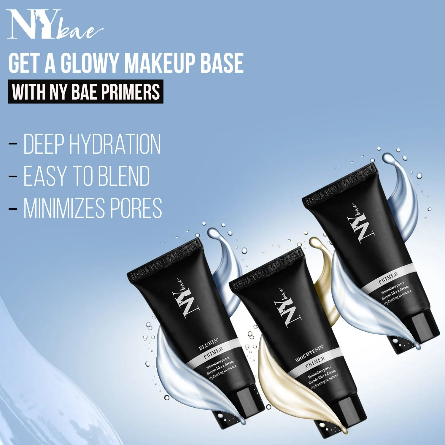 NY Bae Blurin' Primer |Face Primer|Blurs Out Pores & Fine Lines| Enriched With Vitamin E| Radiant Glow| All Skin Types| Matte (15 gm)