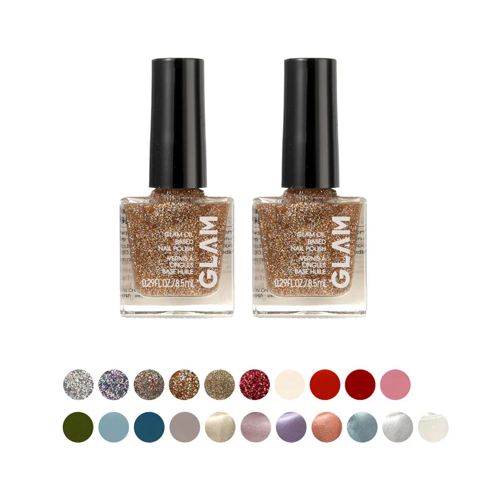 Pack Of 2 | GLAM Oil Based Nail Polish(Shiny Gold)