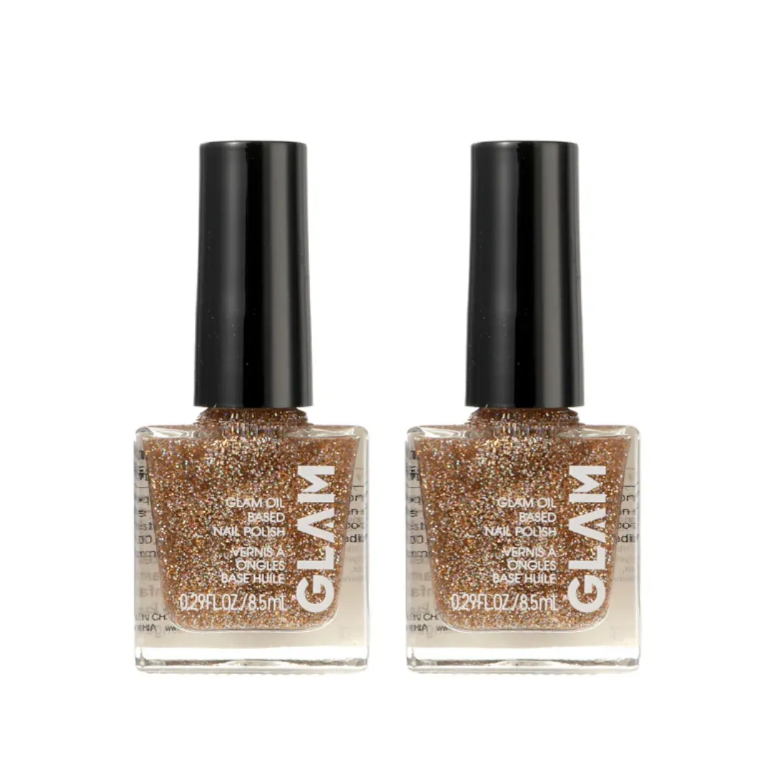 Pack Of 2 | GLAM Oil Based Nail Polish(Shiny Gold)