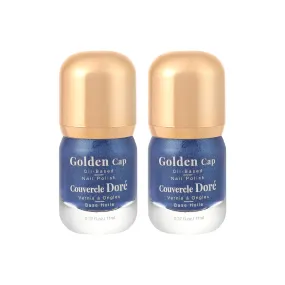 Pack Of 2 | Golden Cap Oil-based Nail Polish(15 Starlight Blue)