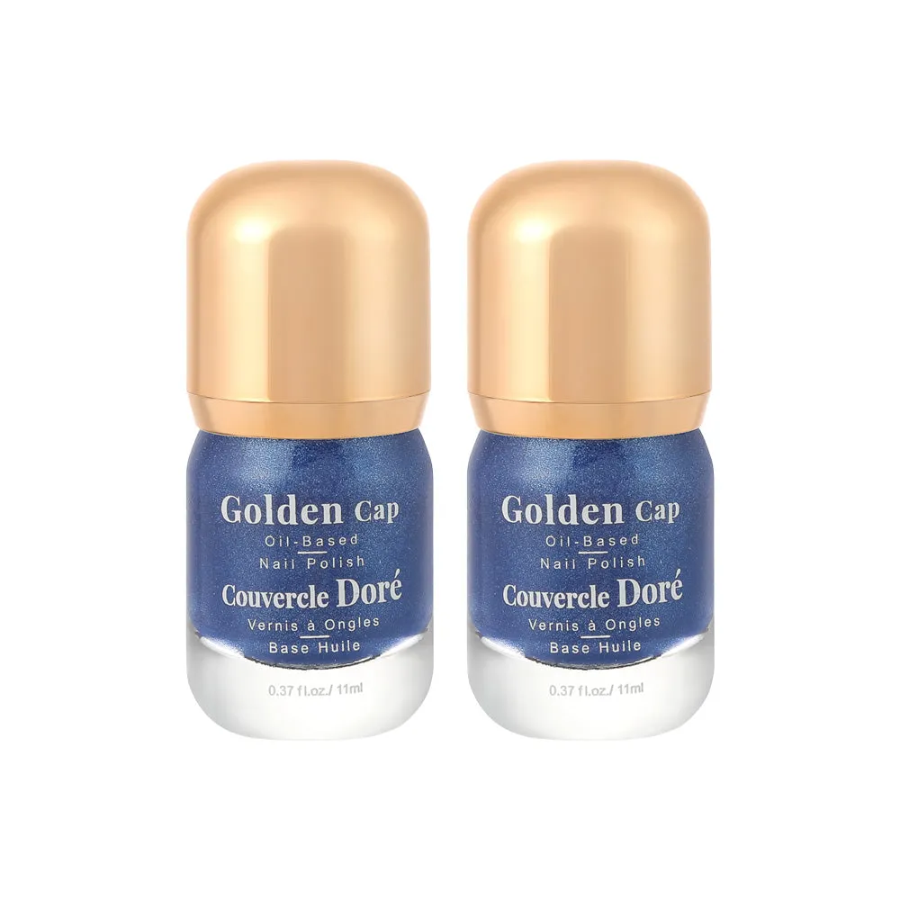 Pack Of 2 | Golden Cap Oil-based Nail Polish(15 Starlight Blue)