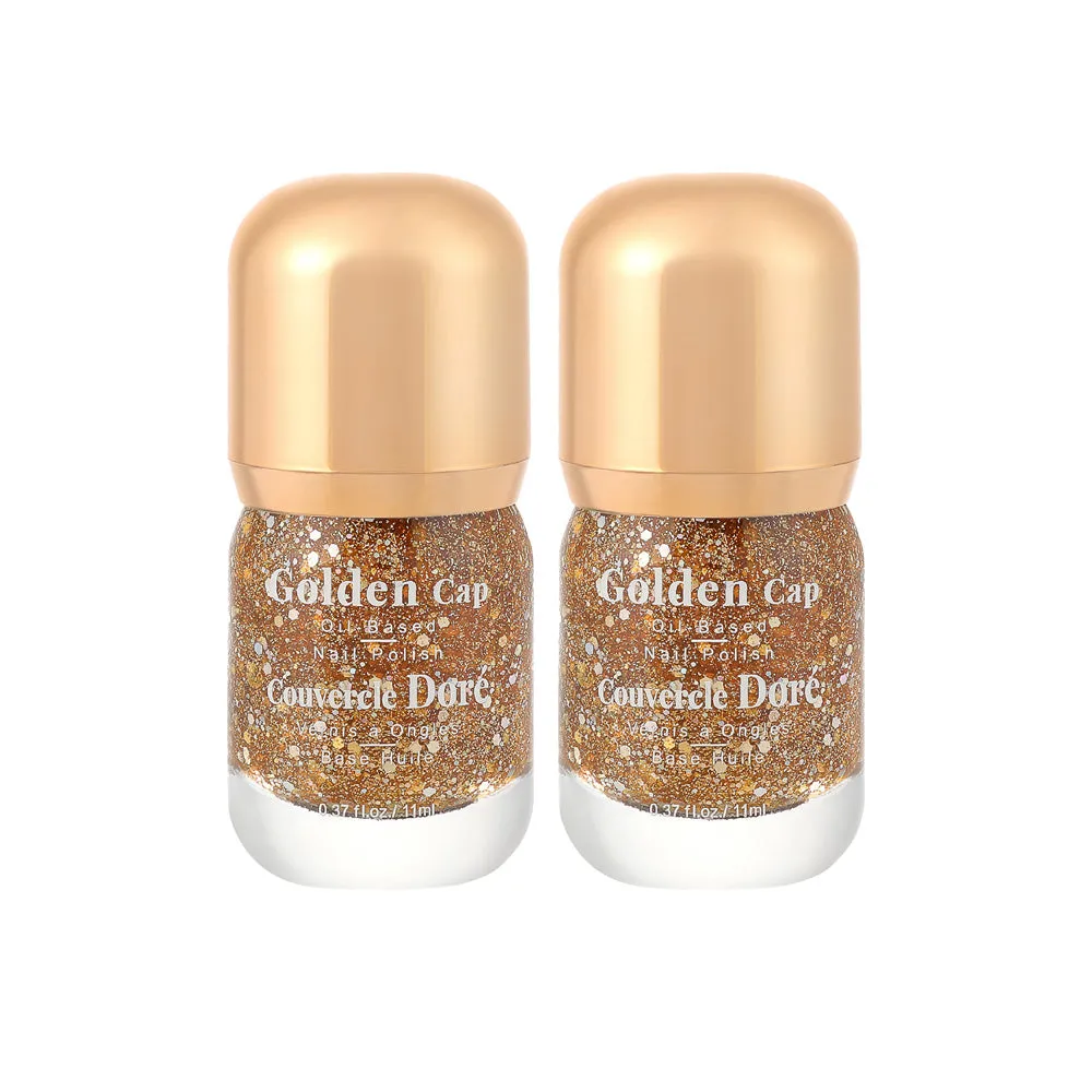 Pack Of 2 | Golden Cap Oil-based Nail Polish(22 Bright Gold)
