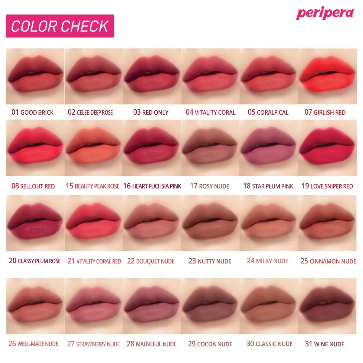 Peripera Ink the Velvet  Liptint (Long Lasting),1pc