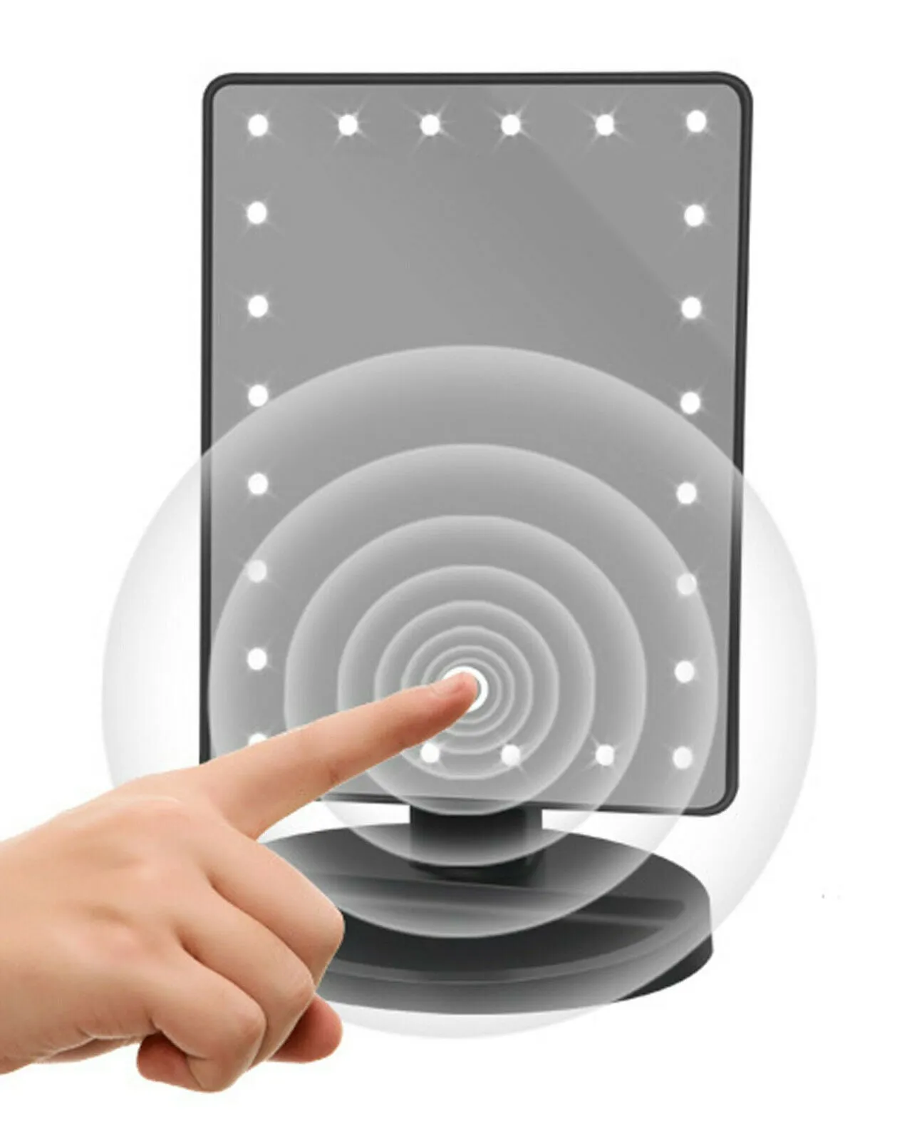 Professional 22 LED Makeup Mirror Light Portable Rotation Vanity Lights Lamp Touch Bright Adjustable USB Or Battery Use 22 LED Makeup Mirror Lighted Stand Tabletop Touch Screen Vanity White or Black