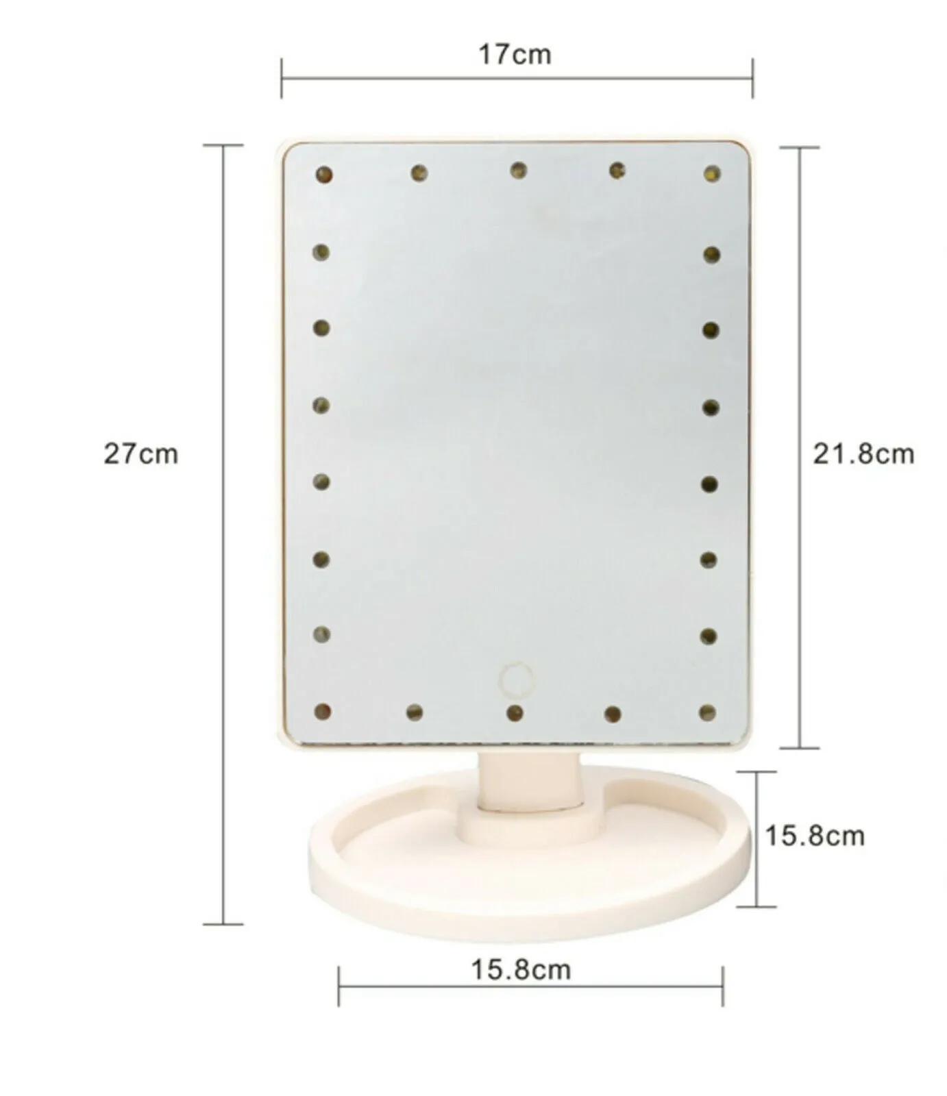 Professional 22 LED Makeup Mirror Light Portable Rotation Vanity Lights Lamp Touch Bright Adjustable USB Or Battery Use 22 LED Makeup Mirror Lighted Stand Tabletop Touch Screen Vanity White or Black