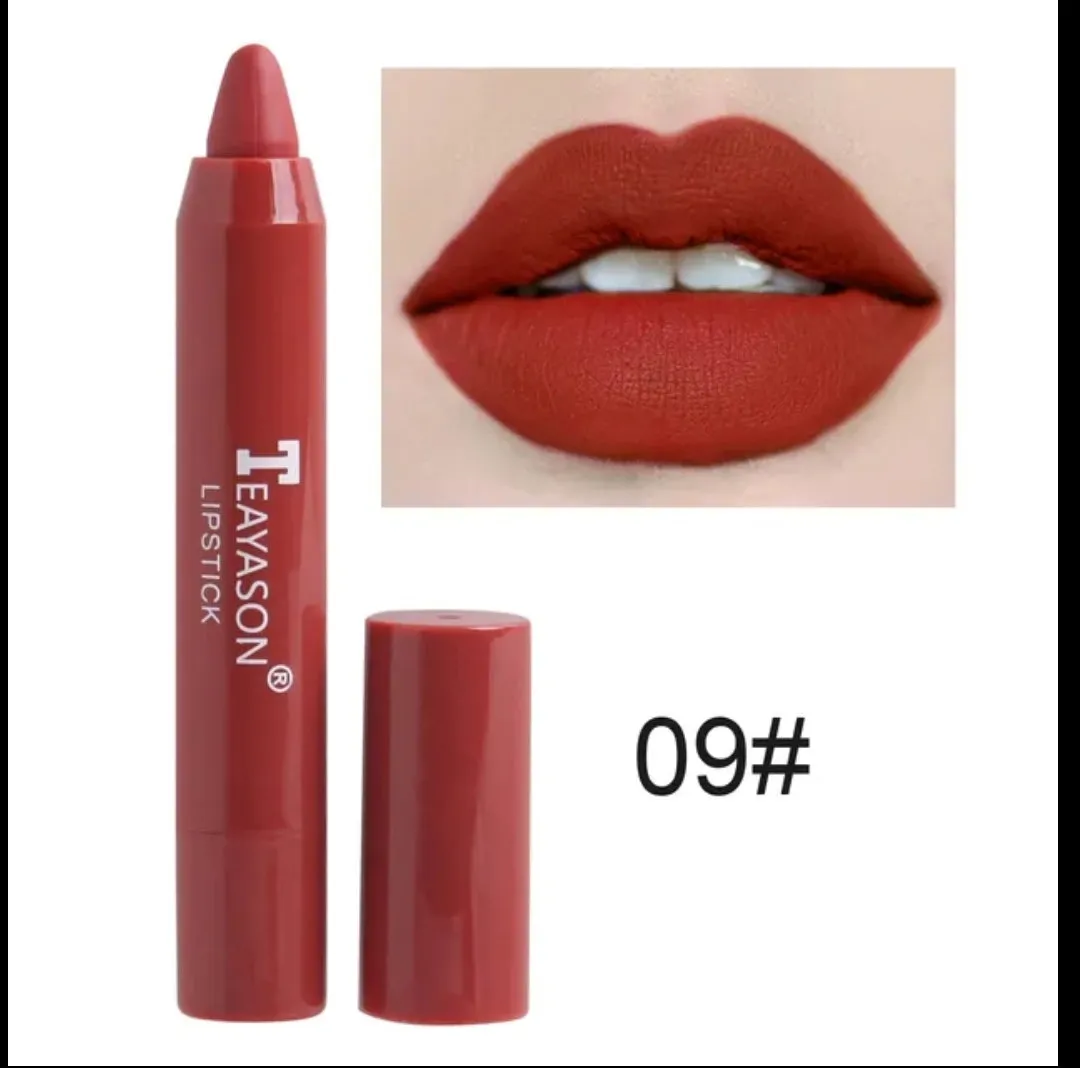 TEAYASON Matte Lipstick Waterproof Long Lasting Color Rendering Non-stick Velvet Lips Liner Pencil Woman Makeup Cosmetics