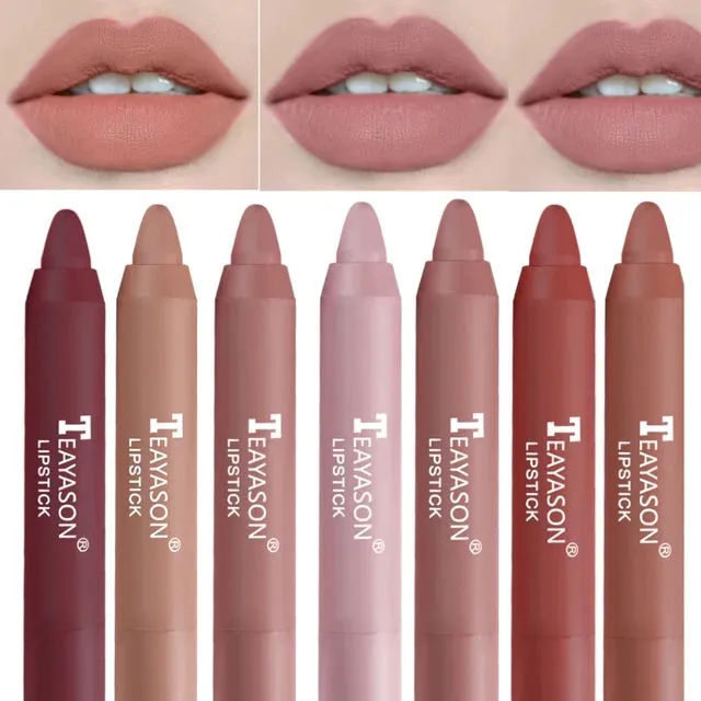 TEAYASON Matte Lipstick Waterproof Long Lasting Color Rendering Non-stick Velvet Lips Liner Pencil Woman Makeup Cosmetics