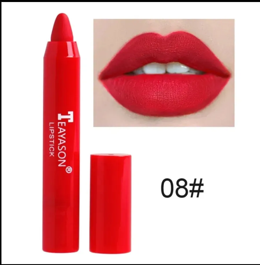 TEAYASON Matte Lipstick Waterproof Long Lasting Color Rendering Non-stick Velvet Lips Liner Pencil Woman Makeup Cosmetics