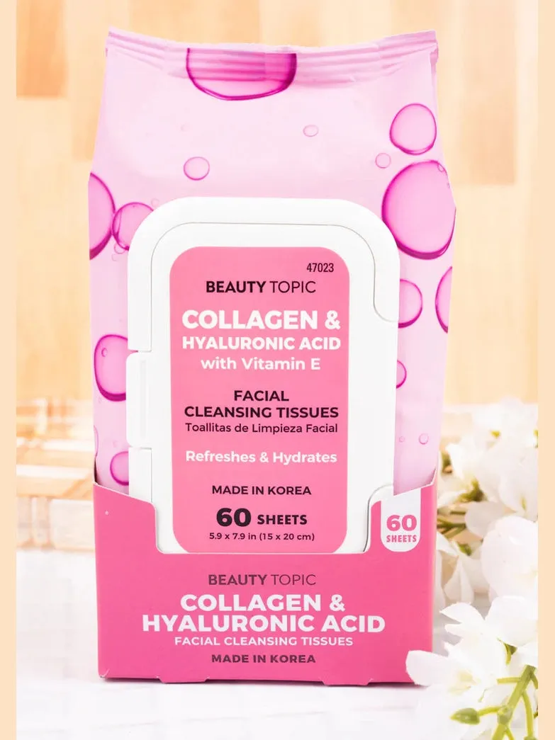 Tissues Facial Cleaning Collagen&Hyaluric Acid Vitamin E 60 Sheets 47023