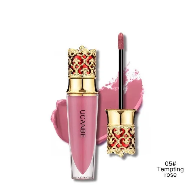 Velvet Matte Lipstick Makeup Golden 5 Color Nude Long Lasting