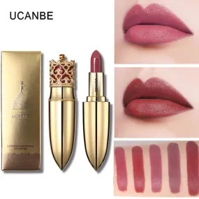 Velvet Matte Lipstick Makeup Golden 5 Color Nude Long Lasting