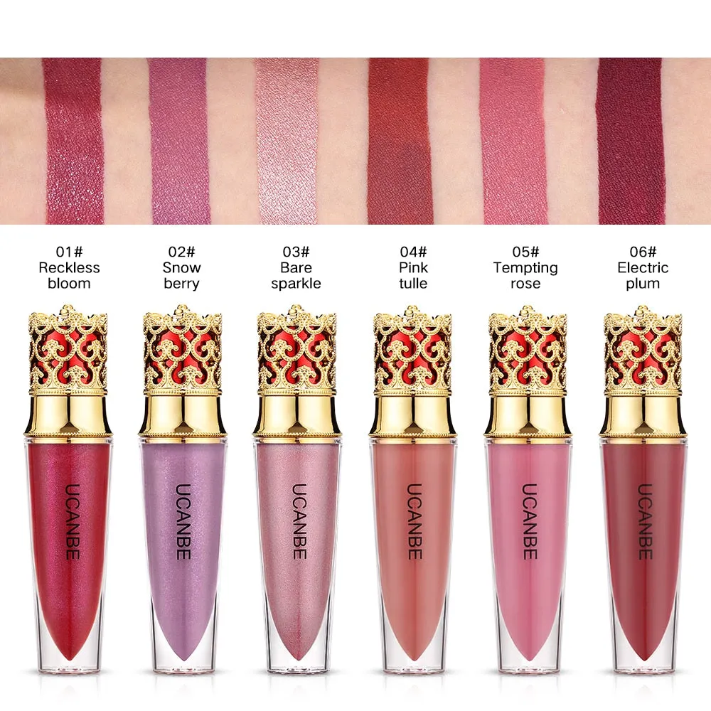 Velvet Matte Lipstick Makeup Golden 5 Color Nude Long Lasting