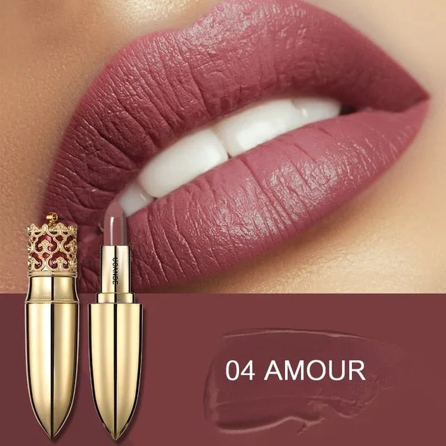 Velvet Matte Lipstick Makeup Golden 5 Color Nude Long Lasting